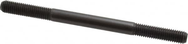 Jergens - M10x1.50 140mm OAL Equal Double Threaded Stud - Alloy Steel, Black Oxide Finish, 35mm Equal Thread Length, Metric - Exact Tooling