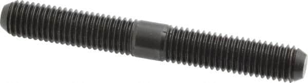 Jergens - M12x1.75 95mm OAL Equal Double Threaded Stud - Alloy Steel, Black Oxide Finish, 37mm Equal Thread Length, Metric - Exact Tooling