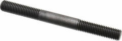 Jergens - M12x1.75 125mm OAL Equal Double Threaded Stud - Alloy Steel, Black Oxide Finish, 39mm Equal Thread Length, Metric - Exact Tooling
