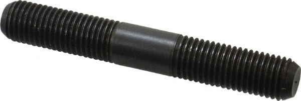 Jergens - M16x2.0 110mm OAL Equal Double Threaded Stud - Alloy Steel, Black Oxide Finish, 44mm Equal Thread Length, Metric - Exact Tooling