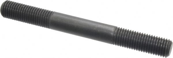 Jergens - M16x2.0 150mm OAL Equal Double Threaded Stud - Alloy Steel, Black Oxide Finish, 47mm Equal Thread Length, Metric - Exact Tooling