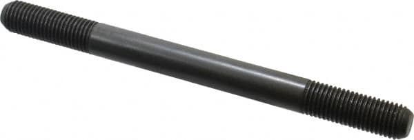 Jergens - M16x2.0 200mm OAL Equal Double Threaded Stud - Alloy Steel, Black Oxide Finish, 47mm Equal Thread Length, Metric - Exact Tooling