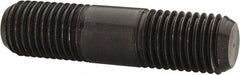 Jergens - M20x2.5 80mm OAL Equal Double Threaded Stud - Alloy Steel, Black Oxide Finish, 29mm Equal Thread Length, Metric - Exact Tooling