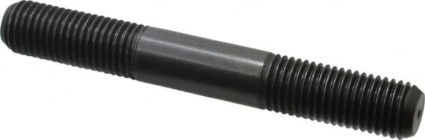 Jergens - M20x2.5 150mm OAL Equal Double Threaded Stud - Alloy Steel, Black Oxide Finish, 55mm Equal Thread Length, Metric - Exact Tooling
