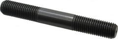 Jergens - M20x2.5 150mm OAL Equal Double Threaded Stud - Alloy Steel, Black Oxide Finish, 55mm Equal Thread Length, Metric - Exact Tooling