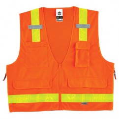 8250ZHG S/M ORANGE SURVEYORS VEST - Exact Tooling