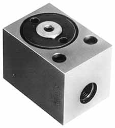 Jergens - 3.14" Effective Piston Area, 1/2" Operation Stroke Length, 1.96 Cu In Operating Volume, Single-Acting Block Clamp Cylinder - 5,000 psi, 15,700 Lb Max Output Force - Exact Tooling