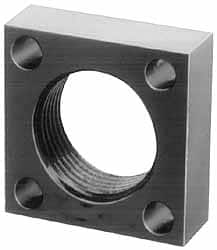 Jergens - 1-5/16 - 16 Thread, 17/64" Mounting Hole, Low Carbon Steel Clamp Mounting Block - 1-5/8" Thick x 1-5/8" Long x 1/2" Wide - Exact Tooling