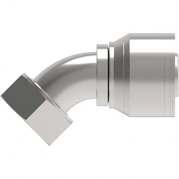 Eaton - Hydraulic Hose Fittings & Couplings Type: Female ORS Swivel, 45 Degree Elbow Hose Diameter: 13/16 (Inch) - Exact Tooling