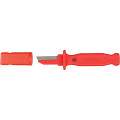 Wiha - Fixed Safety Utility Knife - 2" Blade, Red Plastic Handle, 1 Blade Included - Exact Tooling