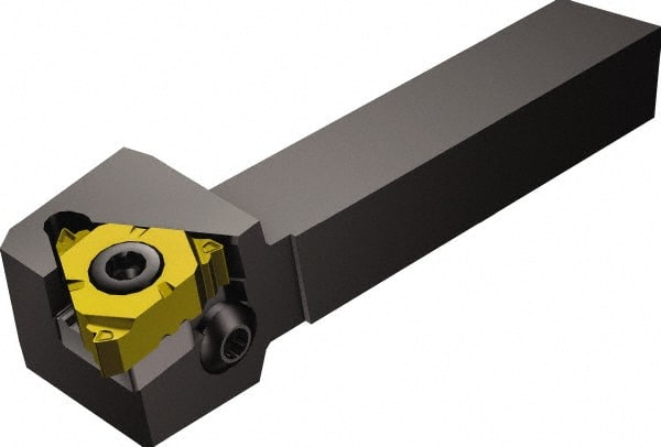 Sandvik Coromant - External Thread, Left Hand Cut, 5/8" Shank Width x 5/8" Shank Height Indexable Threading Toolholder - 5" OAL, 266.LG-16.. Insert Compatibility, 266R/LFA Toolholder, Series CoroThread 266 - Exact Tooling