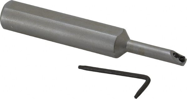 Hertel - 0.3" Min Bore Diam, 4" OAL, 5/8" Shank Diam, HBBF Indexable Boring Bar - 1-1/4" Max Bore Depth, TD.. Insert, Screw Holding Method - Exact Tooling