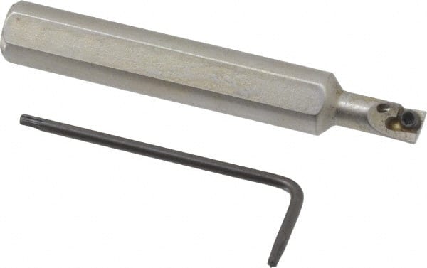 Hertel - 0.23" Min Bore Diam, 2-1/2" OAL, 3/8" Shank Diam, HBBC Indexable Boring Bar - 1/2" Max Bore Depth, CD.. Insert, Screw Holding Method - Exact Tooling