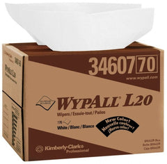 WypAll - L20 Dry General Purpose Wipes - Brag Box/Double Top Box, 16-3/4" x 12-1/2" Sheet Size, White - Exact Tooling