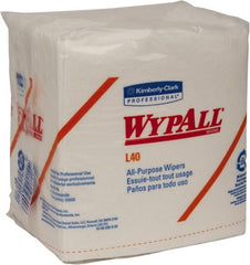 WypAll - L40 1/4 Fold General Purpose Wipes - Poly Pack, 13" x 12-1/2" Sheet Size, White - Exact Tooling