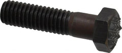 Fairlane - Serrated Tooth, 3/8-16, 1-1/2" Shank Length, 1-1/8" Thread Length, Black Oxide Finish, Hex Head, Adjustable Positioning Gripper - 1/2" Pad Diam, 9/16" Hex, 9/32" Head Height, Fine Tooth Grade - Exact Tooling