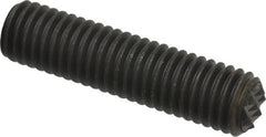 Fairlane - Serrated Tooth, 1/2-13, 1/4" Internal Hex, 2" Thread Length, Black Oxide Finish, Fully Threaded, Adjustable Positioning Gripper - 3/8" Pad Diam, Fine Tooth Grade - Exact Tooling
