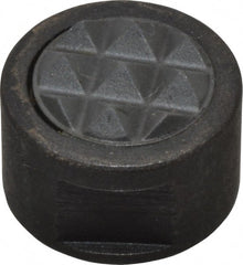 Fairlane - 10-32 Thread, 1/2" Diam, 3/8" High, Threaded, Fine Tooth Grade Diamond Serration Tooth Pattern, Carbide Tipped, Round Positioning Gripper - 3/16" Flat Width, Uncoated - Exact Tooling