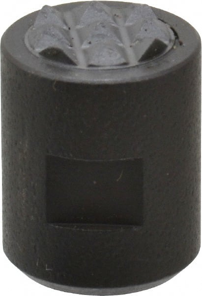 Fairlane - 10-32 Thread, 1/2" Diam, 0.651" High, Threaded, Fine Tooth Grade Diamond Serration Tooth Pattern, Carbide Tipped, Round Positioning Gripper - 3/16" Flat Width, Uncoated - Exact Tooling