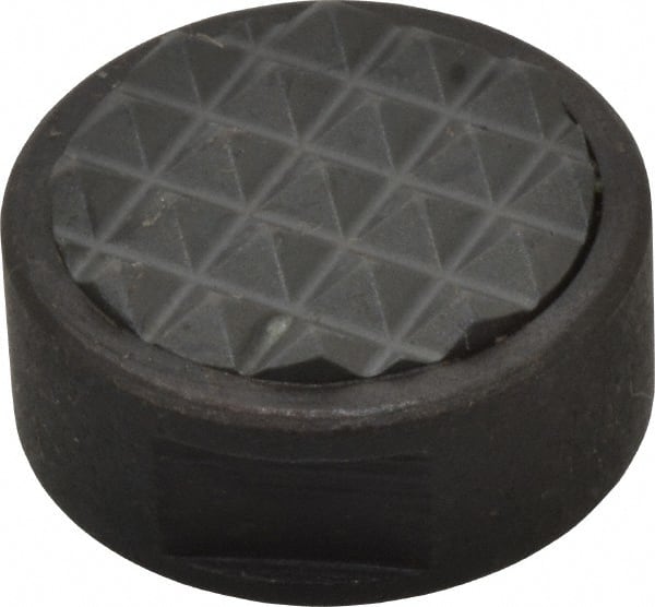 Fairlane - 1/4-28 Thread, 3/4" Diam, 3/8" High, Threaded, Fine Tooth Grade Diamond Serration Tooth Pattern, Carbide Tipped, Round Positioning Gripper - 3/16" Flat Width, Uncoated - Exact Tooling