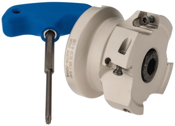 Iscar - 4 Inserts, 2-1/2" Cut Diam, 1" Arbor Diam, 0.56" Max Depth of Cut, Indexable Square-Shoulder Face Mill - 0/90° Lead Angle, 1-3/4" High, AD..1505.. & HM90 AD..1505.. Insert Compatibility, Series HM90 - Exact Tooling