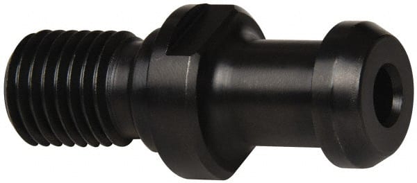 Parlec - C Style, BT40 Taper, M16x2 Thread, 15° Angle Radius, Standard Retention Knob - 2.12" OAL, 3/4" Knob Diam, 0.28" Flange Thickness, 1.142" from Knob to Flange, 0.669" Pilot Diam, 0.276" Coolant Hole, Through Coolant - Exact Tooling