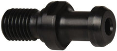 Parlec - C Style, BT40 Taper, M16x2 Thread, 15° Angle Radius, Standard Retention Knob - 2.12" OAL, 3/4" Knob Diam, 0.28" Flange Thickness, 1.142" from Knob to Flange, 0.669" Pilot Diam, 0.276" Coolant Hole, Through Coolant - Exact Tooling