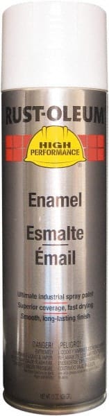 Rust-Oleum - White, Semi Gloss, Rust Proof Enamel Spray Paint - 14 Sq Ft per Can, 15 oz Container, Use on Metal - Exact Tooling