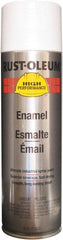 Rust-Oleum - White, Semi Gloss, Rust Proof Enamel Spray Paint - 14 Sq Ft per Can, 15 oz Container, Use on Metal - Exact Tooling