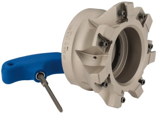 Iscar - 7 Inserts, 4" Cut Diam, 1-1/2" Arbor Diam, 0.118" Max Depth of Cut, Indexable Square-Shoulder Face Mill - 0/90° Lead Angle, 2" High, HTP LNHT 1606 Insert Compatibility, Through Coolant, Series TangPlunge - Exact Tooling