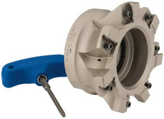 Iscar - 7 Inserts, 4" Cut Diam, 1-1/2" Arbor Diam, 0.118" Max Depth of Cut, Indexable Square-Shoulder Face Mill - 0/90° Lead Angle, 2" High, HTP LNHT 1606 Insert Compatibility, Through Coolant, Series TangPlunge - Exact Tooling