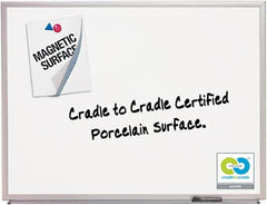 Quartet - 24" High x 36" Wide Porcelain on Steel Magnetic Marker Board - Anodized Aluminum, 24-1/2" Deep, Includes Full-Length Accessory Tray, Dry-Erase Markers & Easy Mount Mounting Kit - Exact Tooling