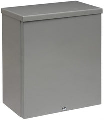Cooper B-Line - Steel Junction Box Enclosure Screw Flat Cover - NEMA 3R, 8" Wide x 8" High x 6" Deep, Rainproof - Exact Tooling