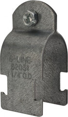 Cooper B-Line - 1-1/4" Pipe, 14 Gauge, Grade ASTM A1011," Pipe or Conduit Clamp - Zinc Plated, 600 Lb Capacity, All Conduit - Exact Tooling
