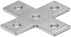 Cooper B-Line - Zinc Plated Carbon Steel Flat Cross Strut Fitting - 1/2" Bolt, 5 Holes, Used with Cooper B Line Channel & Strut (All Sizes Except B62 & B72) - Exact Tooling