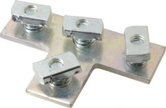 Cooper B-Line - Zinc Plated Carbon Steel Preassembled Flat Tee Strut Fitting - 1/2" Bolt, 4 Holes, Used with Cooper B Line Channel & Strut (All Sizes Except B62 & B72) - Exact Tooling