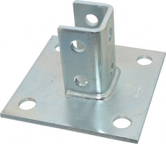 Cooper B-Line - Zinc Plated Carbon Steel Strut Post Base - 1/2" Bolt, 6 Holes, Used with Cooper B Line Channel & Strut (All Sizes Except B62 & B72) - Exact Tooling