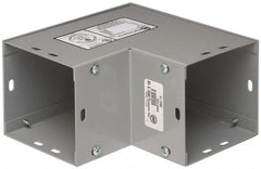Cooper B-Line - 6 Inch Wide x 6 Inch High, Raceway Elbow End - 90°, Gray, For Use with Lay In Wireways, Type 1 Screw Cover Wireway - Exact Tooling