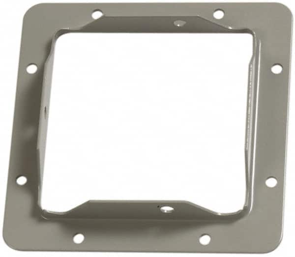 Cooper B-Line - 4 Inch Wide x 4 Inch High, Rectangular Raceway Flange - Gray, For Use with Lay In Wireways, Type 1 Screw Cover Wireway - Exact Tooling