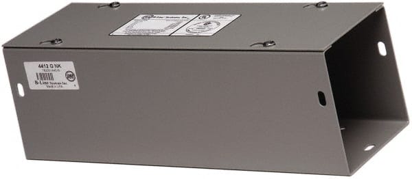 Cooper B-Line - 6" High x 152mm Wide x 60" Long, Screw Mount Solid Wall Wire Duct - Gray, 19 (Bottom) & 19 (Top) Knockouts, Screw Cover, Steel - Exact Tooling