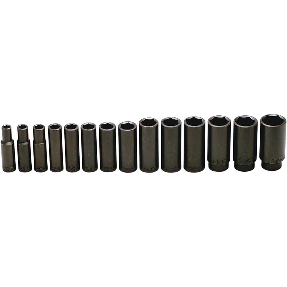 Wright Tool & Forge - 14 Pc 1/2" Drive Deep Impact Socket Set - Exact Tooling