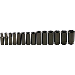 Wright Tool & Forge - 14 Pc 1/2" Drive Deep Impact Socket Set - Exact Tooling