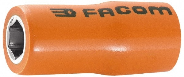 Facom - 1/2" Drive, Standard Hand Socket - 12 Points, 2-3/64" OAL, Alloy Steel - Exact Tooling