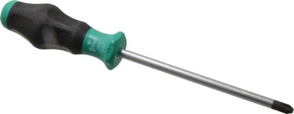 Wera - #3, 10-1/2" OAL, Standard Phillips Screwdriver - 6" Blade Length, Round Shank, Ergonomic Handle - Exact Tooling