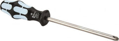 Wera - #3, 10-1/2" OAL, Standard Phillips Screwdriver - 6" Blade Length, Round Shank, Ergonomic Handle - Exact Tooling