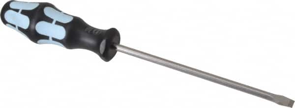 Wera - 6.5mm Blade Width, 255mm OAL Stainless Steel Slotted Screwdriver - 150mm Blade Length, Round Shank, Ergonomic Handle - Exact Tooling