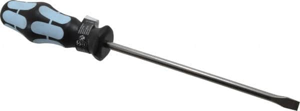 Wera - 8mm Blade Width, 287mm OAL Stainless Steel Slotted Screwdriver - 175mm Blade Length, Round Shank, Ergonomic Handle - Exact Tooling