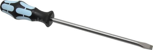 Wera - 10mm Blade Width, 312mm OAL Stainless Steel Slotted Screwdriver - 200mm Blade Length, Round Shank, Ergonomic Handle - Exact Tooling