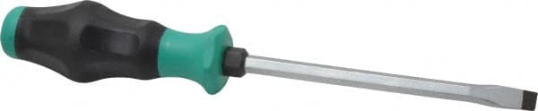 Wera - 262mm OAL Standard Slotted Screwdriver - 150mm Blade Length, Hexagon Shank, Ergonomic Handle - Exact Tooling
