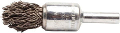 Weiler - Crimped, End Brushes - 1/2"X1/4X.02 CNTRLD FLARE END BRUSH - Exact Tooling